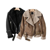 Fongt Women's Clothing 2025 New Large-Clip Women's Style Thick Locomotive Leather Fur Coat