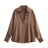 Fongt Homemade New Women's Fashion 20 Color Silk-Sense Tidling Shirt 2197745
