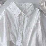 Fongt And Autumn Milk Yellow Cotton Polo Collar Sunscreen Shirt Women Loose Long-Sleeved Shirt Jacket Solid Color Air Conditioning Shirt