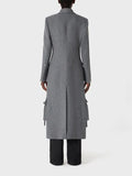 Fongt 2024 New Fashion Temperament Multi-Pocket Decoration Design Sense Long Suit Jacket Show Thin Suit Jacket-Outfit