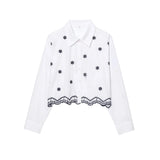 Fongt Homemade New Women's Embroidered Prefectural Cotton Clip Long Sleeve Shirt 3564065