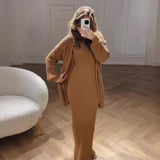 Fongt Fashion Explosion In The Autumn Of 2025 Languily Knitted Dress Suit Woman