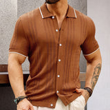 Fongt Men's New Summer Cardigan Knits Casual Thin Business Knits Solo Shirts