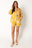 Fongt Early Autumn Casual Senior Fruit Print Shorts Cardigan Set-23114-Outfit