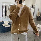 Fongt Sweater Cardigan Women's 2024 New Solid Color Soft Waxy Loose Look Thin Short Knit Jacket-Outfit