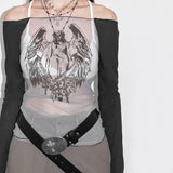 2024 Ladies Sexy Dress Gothic Dark Print Beautiful Creative Lady