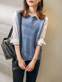vest solid o neck