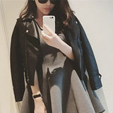 Fongt Spring And Autumn New Haining Leather Female Short Korean Version Slim Locomotive Pu Lady Large Size Small Leather Jacket Jacket-Outfit