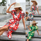 Women's Hot Style Dress Summer 2023 Slim Single Breasted Women's Dress-Outfit