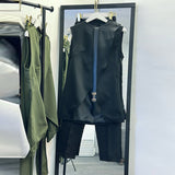 Fongt Summer New Solid Color Round Collar Sleeveless Top High Waist Broad Leg Pants Two Sets Of Women