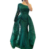 Fongt Women Decorating Fishtail Dress Dress Net Yarn Nails Light And Fashionable Shoulder Long Sleeve