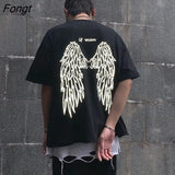 Hip Hop Reflective Hoodie Harajuku Loose Unisex Clothes Winter Pullover Wings Coat Women Punk Gothic Couple Hoodie