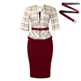 Fongt Women's New Fashion Temperament Splicing Bag OL Pencil Skirt African Dress