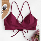 Up Split Swimsuit Women Sexy Solid Bikini Set Bandage Brazilian Biquinis Feminino Leopard Bikini Solid Swimwear Women 2023-Outfit