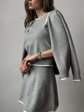 Fongt Spring/Autumn Festival New Women's Clothing Small Aroma Style Knitted Shirt Three-Piece Dress
