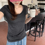 Shoulder T-Shirt A New Slim, Thin, Short-Sleeved T-Shirt For Women In Spring And