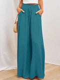 2023 Spring Summer Women Wide Leg Pants Casual High Waisted Long Skirt Pants for Girls Lace-Up Pants Брюки С Высокой