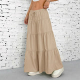 Fongt Wish Spring And Summer Women's Dress Half-Dress Skirt Strap Splicing Big Swing Skirt Loose Long Dress Large Size Women's Clothing