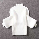 Ladies Elegant Suits Fall Winter Two Pieces Sets Womens Turtleneck Knitted Sweaters Tops And Tweed Plaid Long Skirts