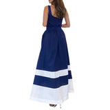 Fongt Dress Supplier 2024 New Summer Splicing Sling Medium Long Dress-Outfit