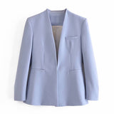New Multi-Color Solid-Color Slimming Simple Leisure Suit Jacket 2274773-Outfit