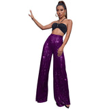 Fongt Women's High-Waist Fashion Sleeves Sleeves Loose-Ragging Wide Leg Pants Summer Women