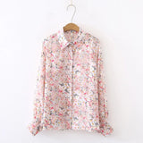 New Women Butterfly Floral Embroidery Lantern Sleeve Chiffon Blouse Button Up Transparent Shirt Casual Sunscreen Tops