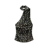 Fongt Homemade New Women's Clothing Scarf-Necked Collar Collar Silk-Sense Flared Trousers