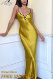 Sexy Y2K Clothes Satin Sleeveless Lace Up Backless Bodycon Maxi Dresses For Women Club Birthday Party Elegant