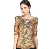Loose Off Shoulder Sequin Glitter