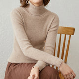 Turtleneck Slim Sweater Women Pullovers 2021 Autumn Thick Long Sleeve Basic All-match Tops Ladies Fashion Office