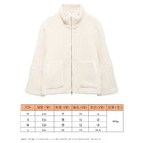 Fongt Women's Autumn And Winter Fashion Colliding Splicing Lead Resin Zipper To Keep Warm Imitation Lamb Jacket