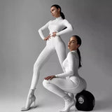 Fongt Knit Zipper Long-Sleeved Joint Suit 2024 Summer Women's Fashion Sports Repair Inside The Top