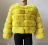 Fongt Fever Imitation Fox Fur Coat Women's Short-Sleeved Fur Coat