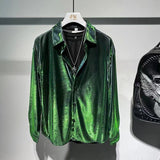 Fongt Men's Fried Street Long-Sleeved Shirt 2025 Spring And Autumn New Loose Handsome Bright Outside Wearing Shirt Men