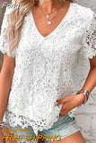 Lace Blouse Women Fashion Short Sleeve Summer Sweet Hollow Out White Shirt Women Tops Casual Loose Clothing Blusas