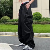 Y2K Parachute Pants Women Hippie Streetwear Oversize Pockets Cargo Trousers Harajuku Techwear Wide Pantalones