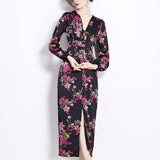 Fongt Temperament Elegant Dress Spring And Autumn New Light Style Lantern Sleeve Femininity Print Dress Dress