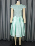 Fongt New Round-Neck Rose-Tieed Bridesmaid Dress Bow Tie Elegant Party Dress Dress Dress