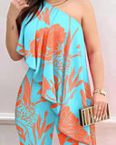 Independent Station New Spring And Summer Floating Edge Printed One-Piece Trousers Spot-Outfit