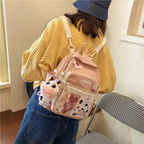 Korean Style Backpack Kawaii Travel Shoulder Bag for Tennage Girls Multi-purpose Casual Ladies Small School