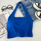 Camisole With Build-in Bras Girls Padded Tank Crop Top Summer Chic Women Soft Stretchy Cami Sleeveless Tees-Outfit