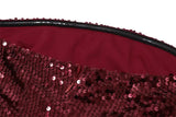 Burgundy Sequin Tube Maxi Dress With Off-shoulder Feather Shawl Set-Outfit