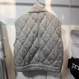 Fongt And Winter New Women's Clothing Collar Casual Sleeveless Gray Cotton Vest Vest Vest Coat