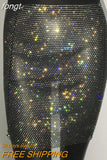 Women Solid Empire Hollow Out Slim Above Knee Skirts Shiny Rhinestone Fishnet Grid See Through Bodycon Package Hip Mini