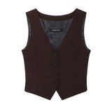 Fongt Women's Clothing INS Net Red Simple Temperament Commuted Sleeveless Suit Vest Top + Pants Suit
