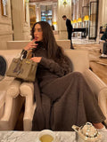 Fongt Knitted Cardigan + Long Skirt Suit Woman Body Simple Elegant Temperament Afternoon Tea Party