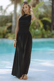 Fongt Trend New Fashion Sexy Sleeveless Foldless Body Waist Dress Solid Dress Dress Women