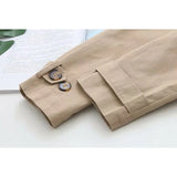 4XL Women's Trench Coat Loose Outerwear Hide Button Windbreaker Female Casual Tops Solid Color Cotton Trench