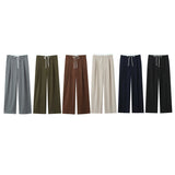 Fongt Waist Wide Leg Double-Layered Leisure Trousers 2025 Spring And Summer New Women's Rope High Waist Folding Broad Leg Trousers